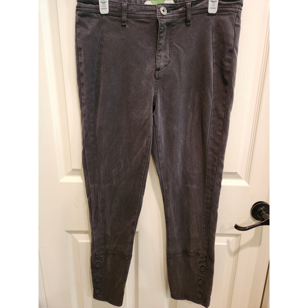 Anthropologie stonewash gray button cuff ankle pants womens 30 lyocell blend